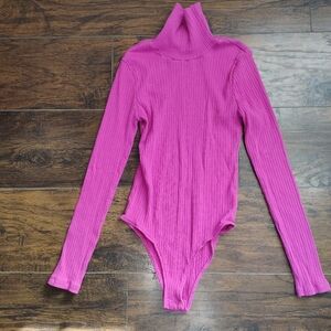 TRWBoutique Pink Ribbed Large Bodysuit